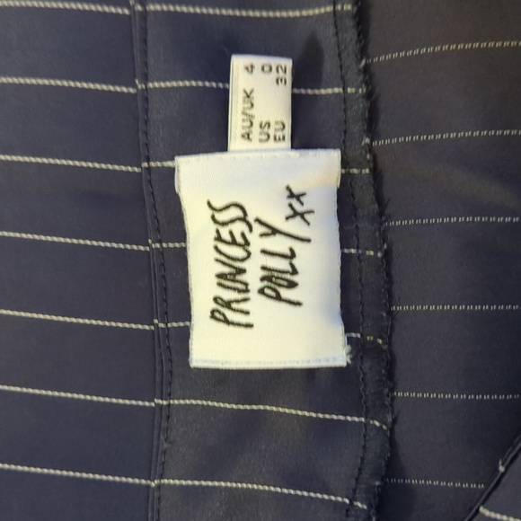 Princess Polly Navy Blue Pinstripe Skirt - Picture 3 of 4